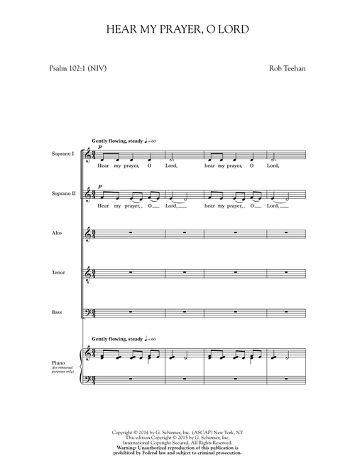 Hear My Prayer, O Lord - Jon Washburn, Rob Teehan (Choral, SATB)