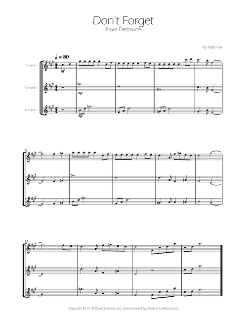Don't Forget (Arr. Ygor Nunes Silva) - Toby Fox (Brass Ensemble)