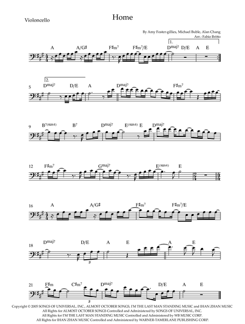 Home (Arr. Fabio Britto) - Blake Shelton (Cello Solo)