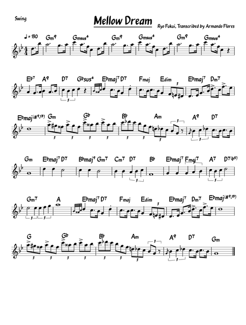 Mellow Dream lead sheet