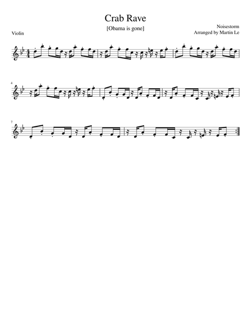 Crab Rave for Violin
