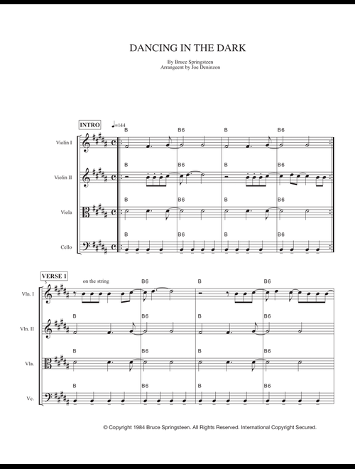 Dancing In The Dark (Arr. Joe Deninzon) - Bruce Springsteen (String Quartet)