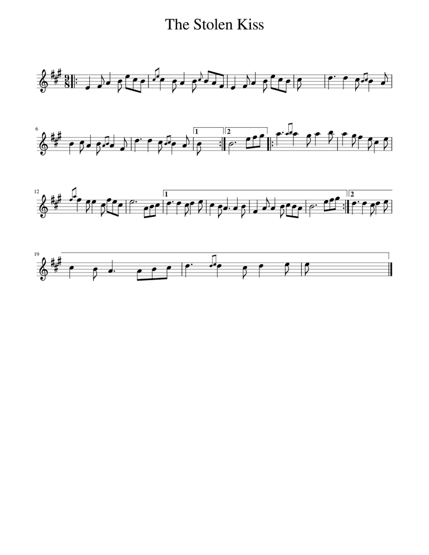 The Stolen Kiss Sheet Music For Piano Solo