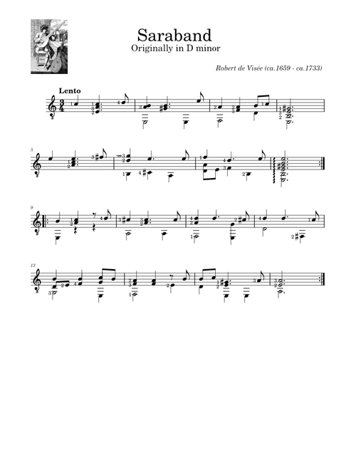 Suite D minor, Sarabande – Robert de Visée Suite D minor, Sarabande (arranged in A minor) – Robert de Visée