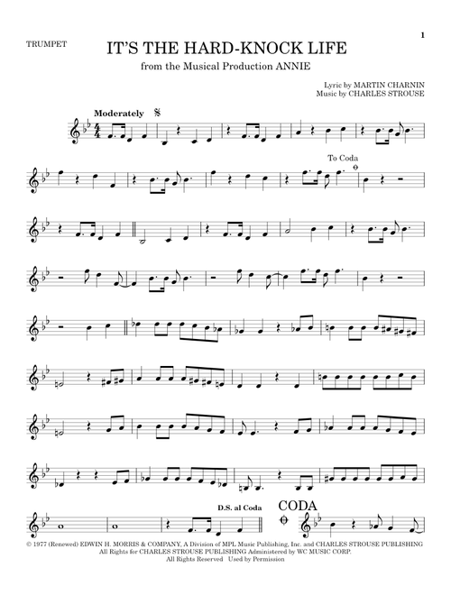 It's The Hard-Knock Life (from Annie) - Charles Strouse, Martin Charnin (Trumpet Solo)