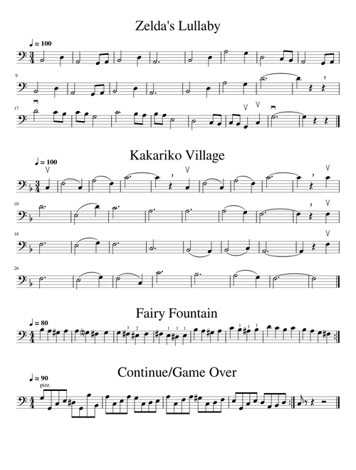Zelda Tunes for Cello