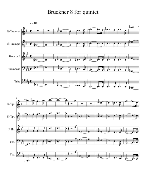 Excerpt from Bruckner's 8th Symphony for Brass Quintet