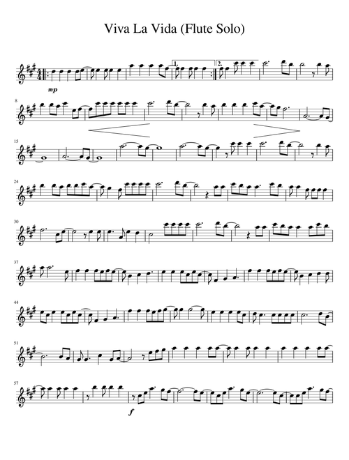 Viva La Vida Flute Solo