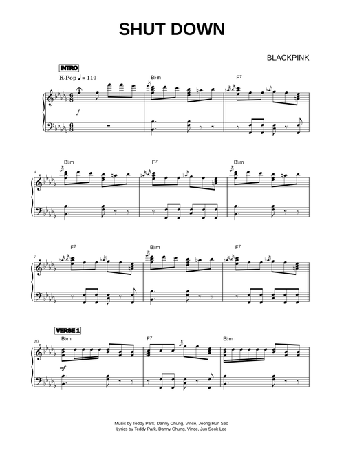 Shut Down - BLACKPINK (Piano)