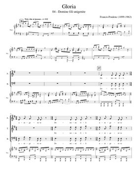 Free Gloria by Francis Poulenc sheet music | Download PDF or print