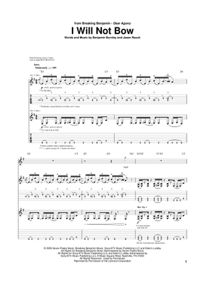 breaking benjamin TAB譜 DEAR AGONY PHOBIA Play Official version of Dear agony Sheet Music by Breaking