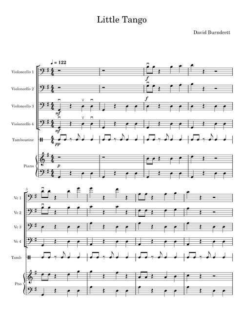 Little Tango for Beginning Clarinet Quartet - David Burndrett