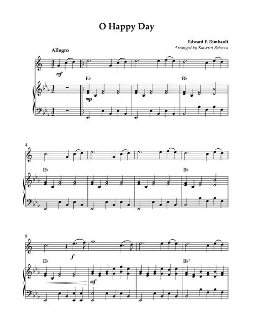 O Happy Day (Arr. Kaiserin Rebecca) - Edward F Rimbault (Alto Sax and Piano)