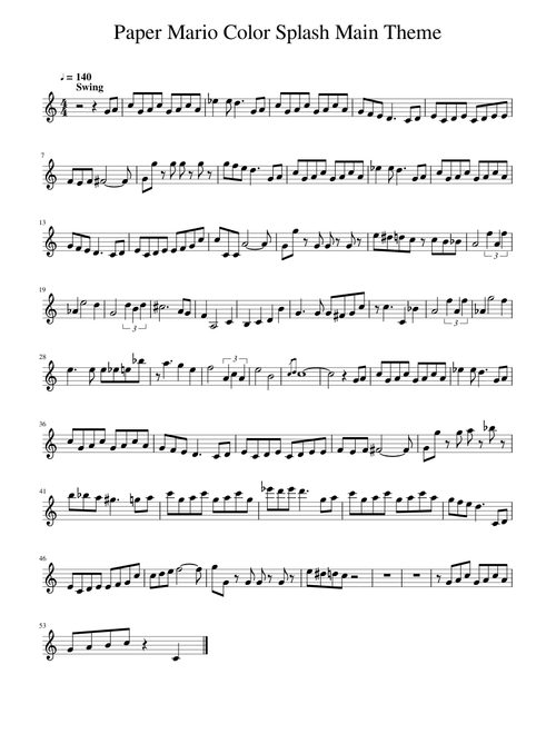 Paper Mario Color Splash Main Theme