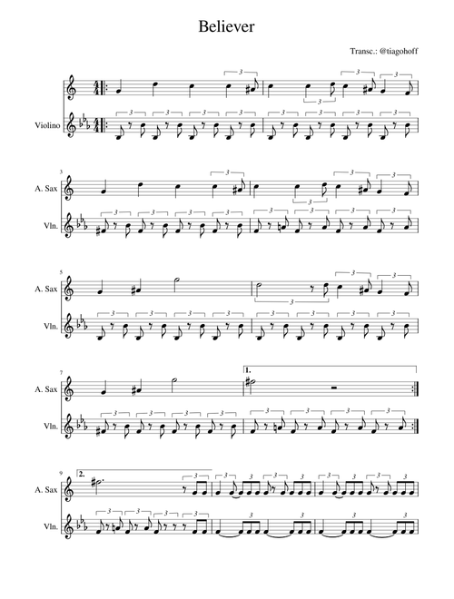 Believer - Alto Sax and Violin