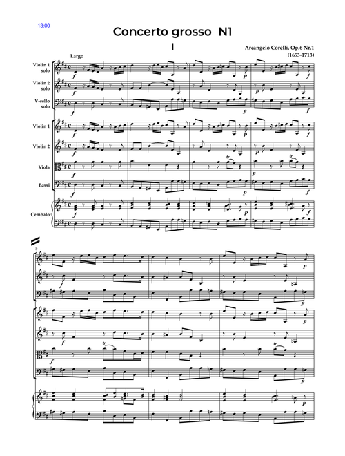 Corelli. Concerto Grosso, Op.6 No.1 (Arr. Grigor Arakelian) - Arcangelo Corelli (Orchestra)