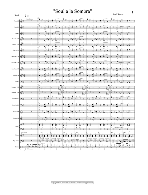 Soul a la sombra - Concert Band Score and parts (Arr. Raul Romo) (Concert Band)