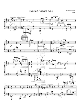 Boulez,P.ブーレーズSonata no.2 ピアノ・ソナタ第２番 Free Sonata No.2 by Boulez sheet music | Download PDF or