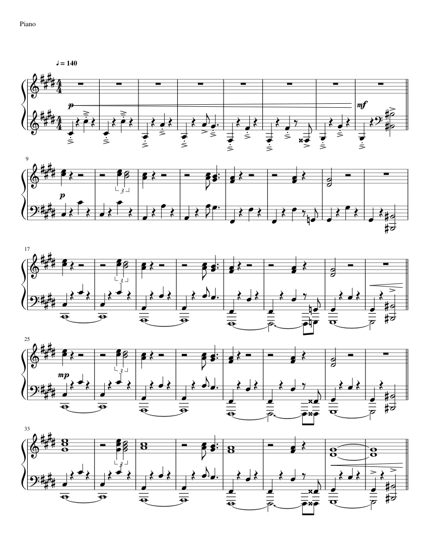 7 Rings - Ariana Grande (instrumental) Sheet Music for Piano (Solo