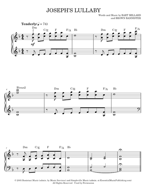 Joseph's Lullaby - MercyMe (Easy Piano)