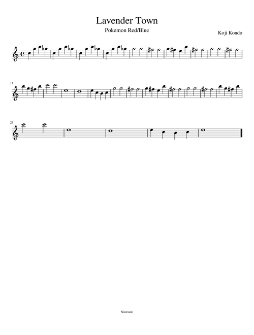 Lavender Town (Clarinet Solo)