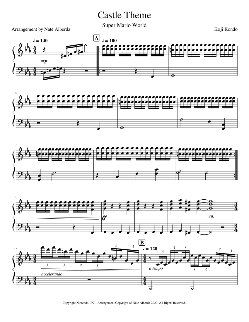 Castle Rising Song Notes Castle Theme Sheet Music for Piano (Solo) | MuseScore.com