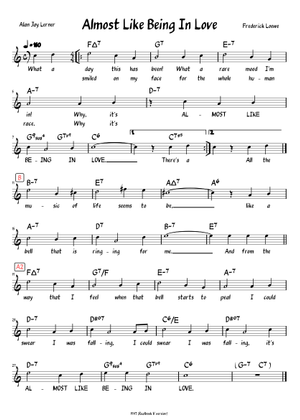 Play Official version of Almost Like Being in Love Sheet Music by