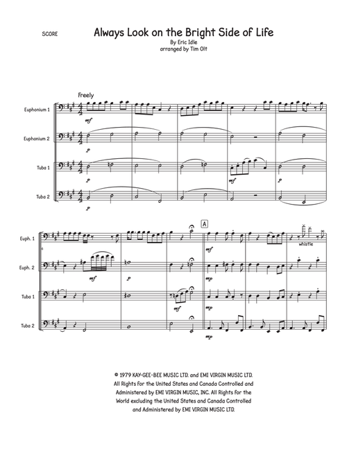 Always Look On The Bright Side Of Life (Arr. Tim Olt) - Monty Python (Brass Ensemble)