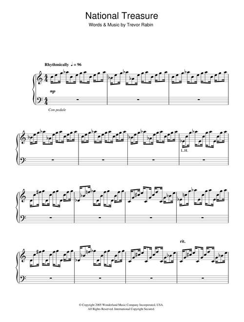 National Treasure (National Treasure Suite/Ben/Treasure) - Trevor Rabin (Piano Solo)