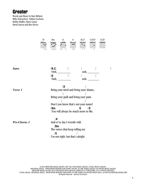 Greater - MercyMe (Guitar Chords-Lyrics)