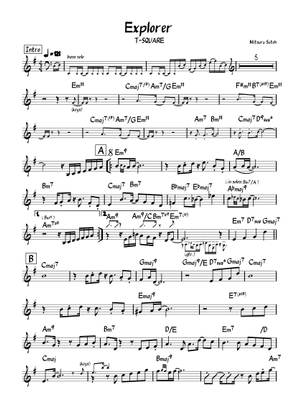 Explorer - T-Square Sheet Music with Chords for Piano, Brass group