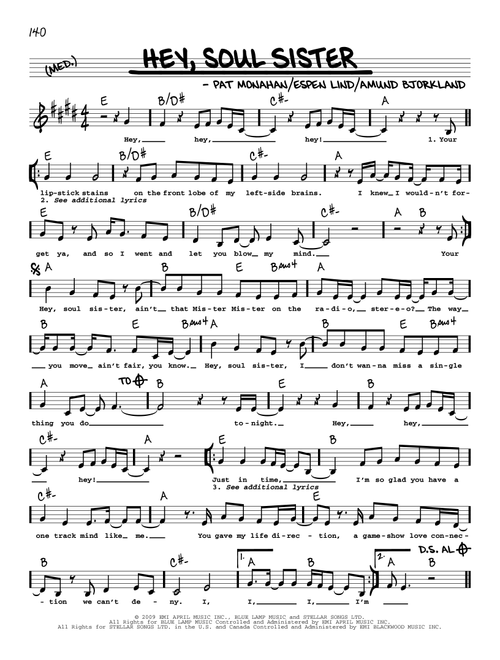 Hey, Soul Sister - Train (Real Book - Melody-Chords-Lyrics)