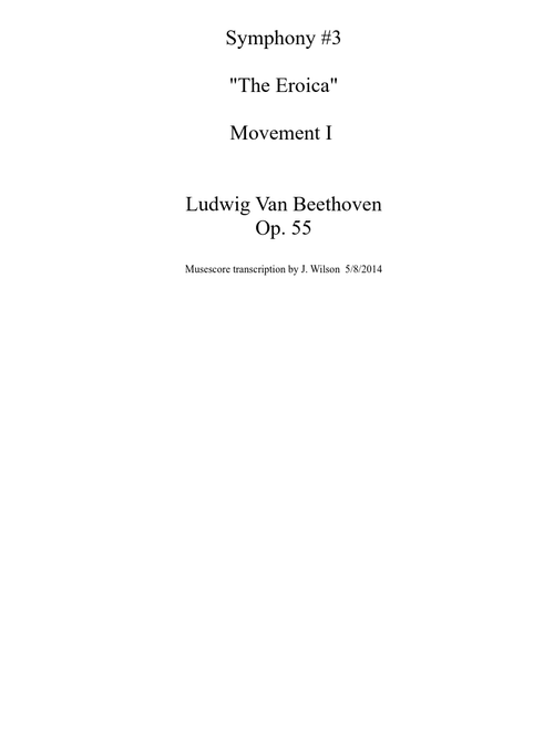 Beethoven Symphony #3 Movement I
