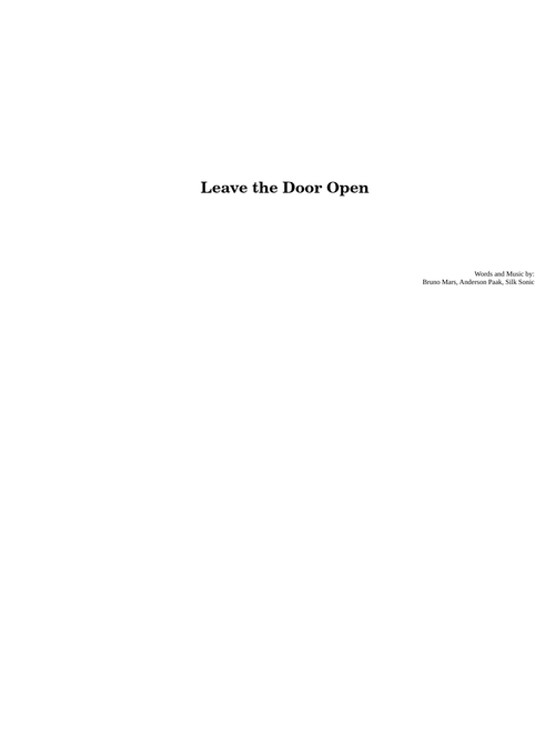Leave the Door Open – Silk Sonic Leave The Door Open Silk Sonic
