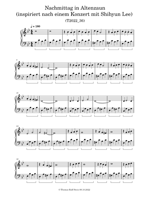 Nachmittag in Altenzaun (inspiriert durch ein Konzert  von Shihyun Lee)