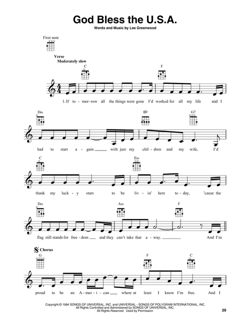 God Bless The U.S.A. - Lee Greenwood (Banjo Lyrics & Chords)