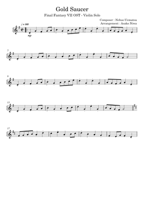 Final Fantasy VII - Gold Saucer Sheet Music for Piano (Solo