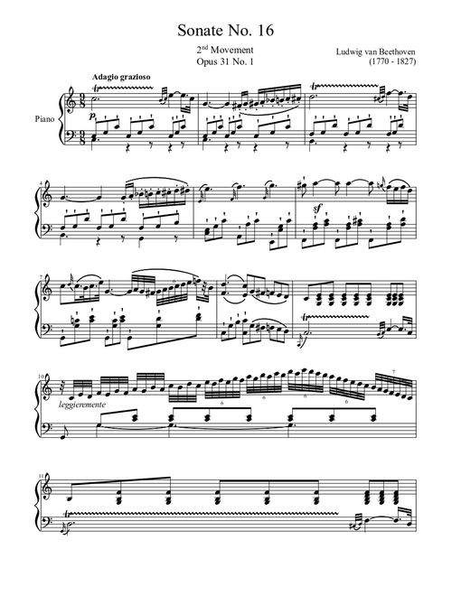 Sonate No. 16, 2nd Movement