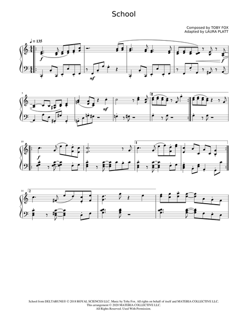 School (DELTARUNE Chapter 1 Piano Score) - Toby Fox