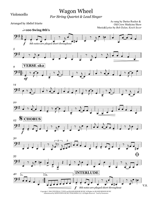Wagon Wheel (Arr. Abdiel Iriarte) - Darius Rucker (String Quartet)