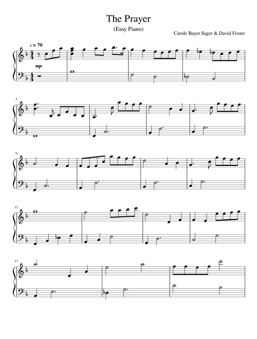 The Prayer (Easy Piano)