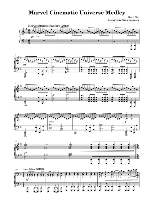 MCU (Marvel Cinematic Universe) Medley (2008-2022) (Updated with She-Hulk now!)