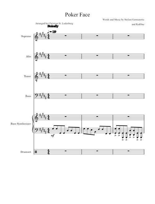 Poker face – Lady Gaga Poker Face – Lady Gaga for SATB Choir in G-Sharp Minor