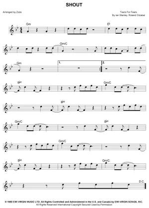 Shout - Tears For Fears - Sheet music for Piano, Guitar Shout - Tears For Fears - Sheet music for Piano, Guitar
