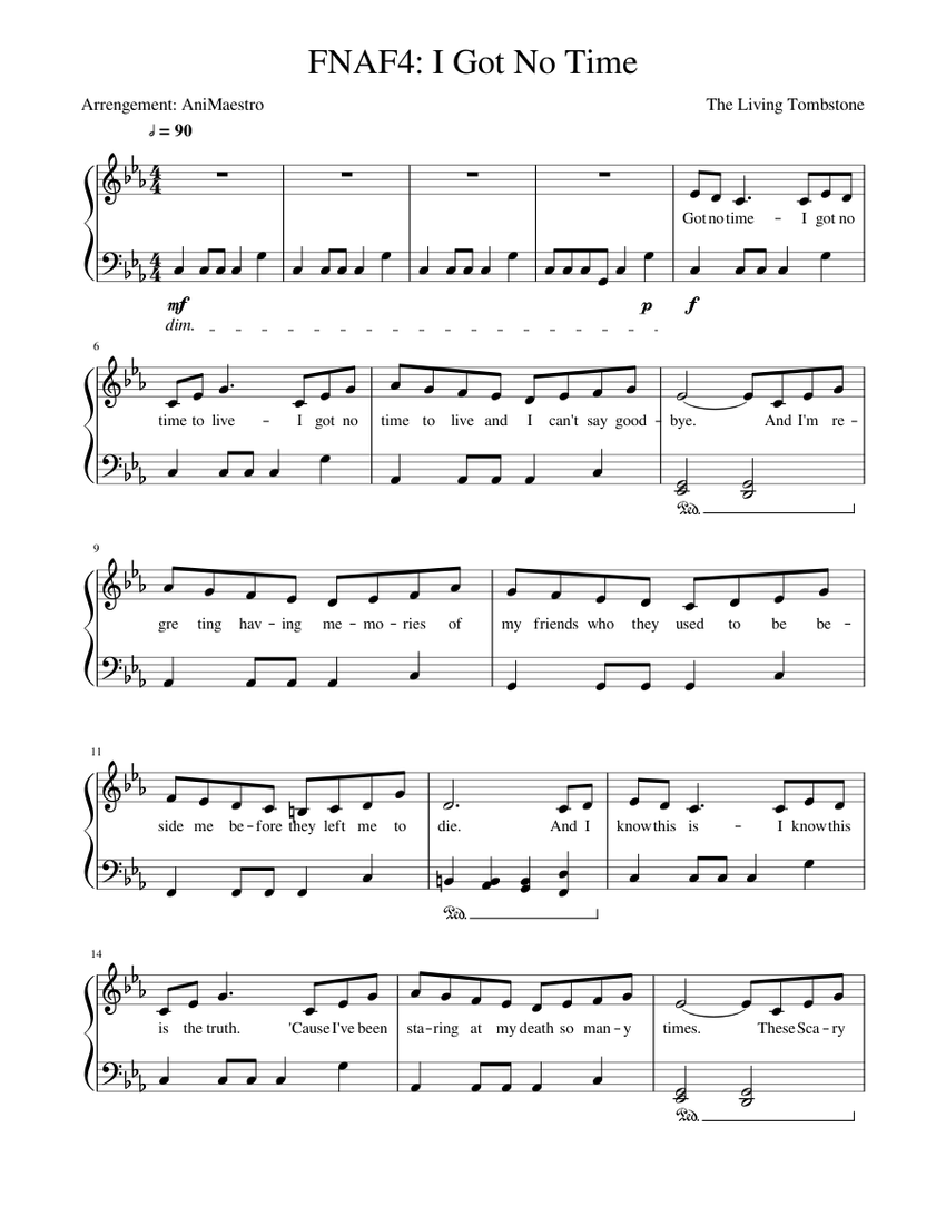 FNAF4 I Got No Time Piano Cover Sheet Music For Piano Solo Easy fnaf4-i-got-no-time-piano-cover-sheet-music-for-piano-solo-easy