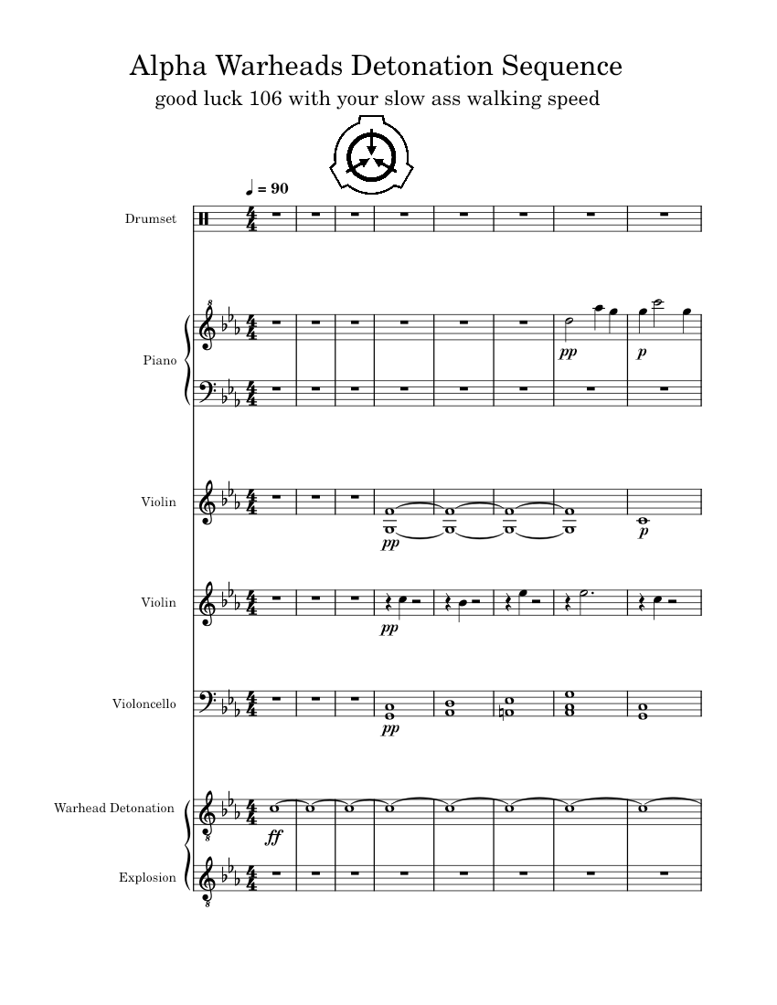 Alpha Warhead Detonation Sequence [SCP: Secret Laboratory] Sheet Music ...