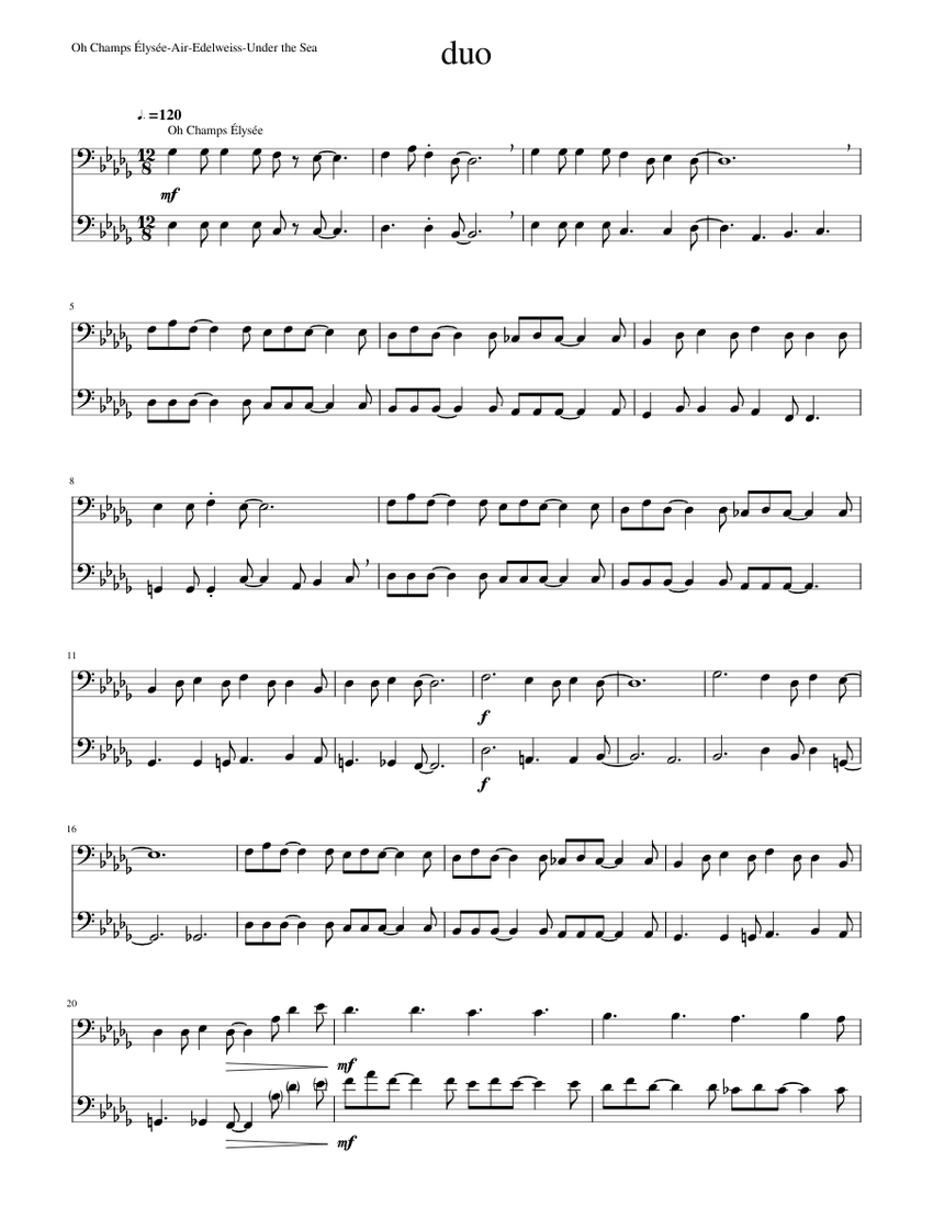 Trombone Duo (EAZY) Sheet Music for Trombone (Brass Duet) | MuseScore.com
