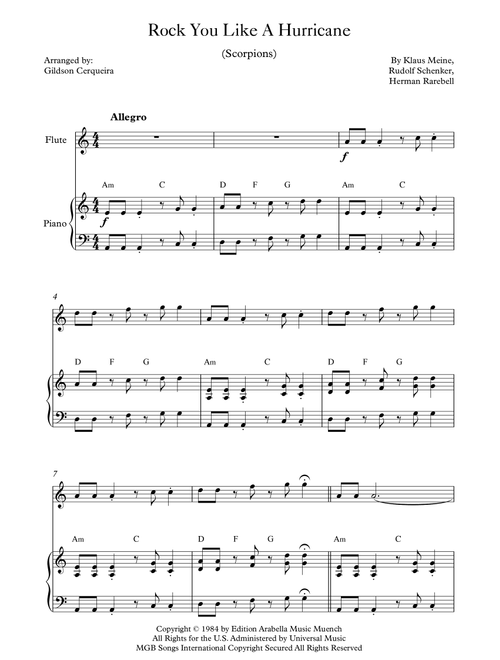 Rock You Like A Hurricane (Arr. Gildson Cerqueira) - Scorpions (Flute and Piano)