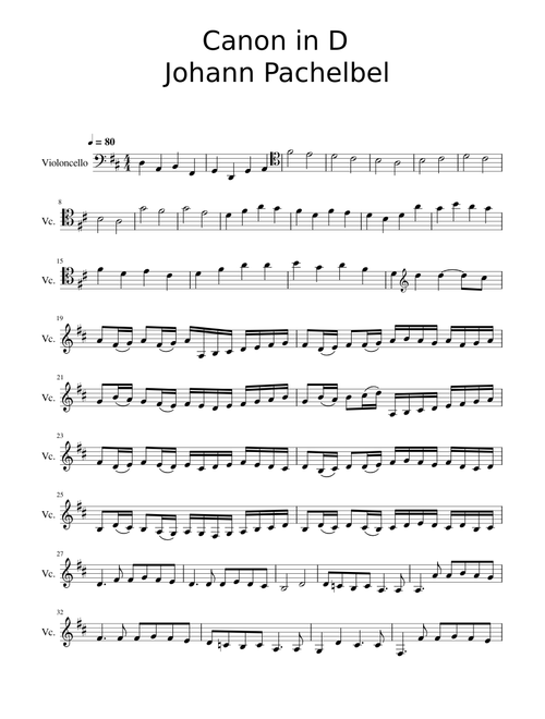 Canon in D for Cello Solo – J Pachelbel