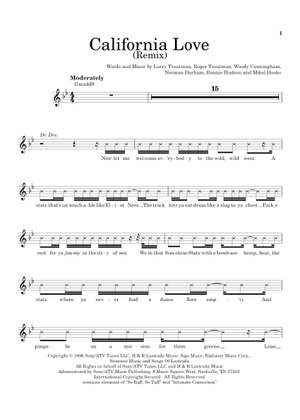 Play Official version of California love Sheet Music by La fouinne